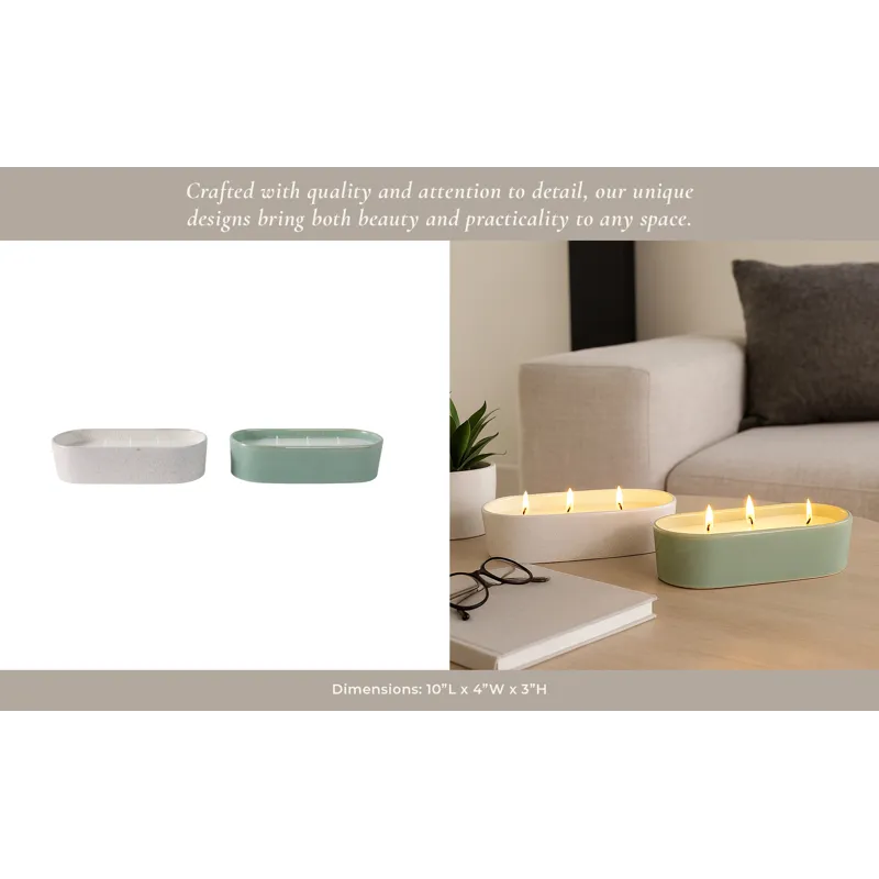 S/2 10x4\" 19 Oz Grapefruit&ginger Oval Cndle,multi