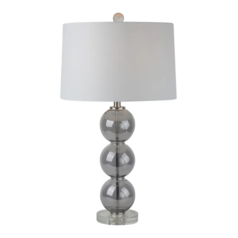 29\" Stacked Glass Ball Table Lamp Crystal Base, Sm