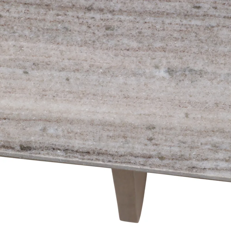 45x25\" Morchana Marble Top Coffee Table, Gray/brow