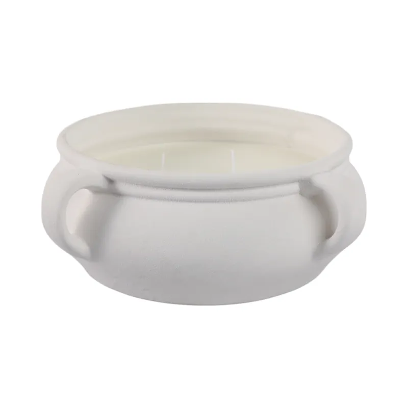 12\" 53 Oz Sea Salt & Bergamot Bowl Candle, White
