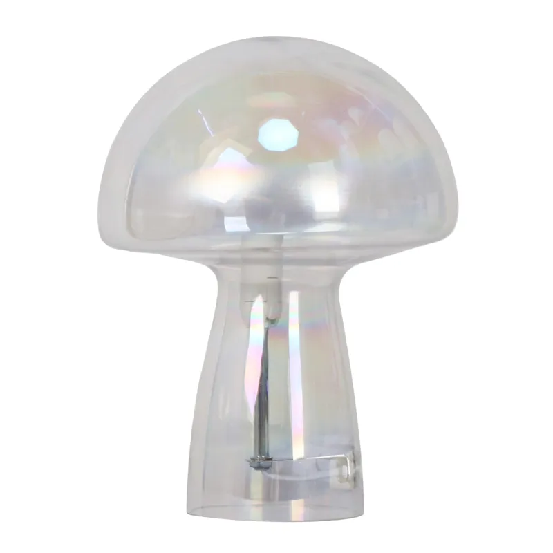 11\" Luster Mushroom Lamp, Multi