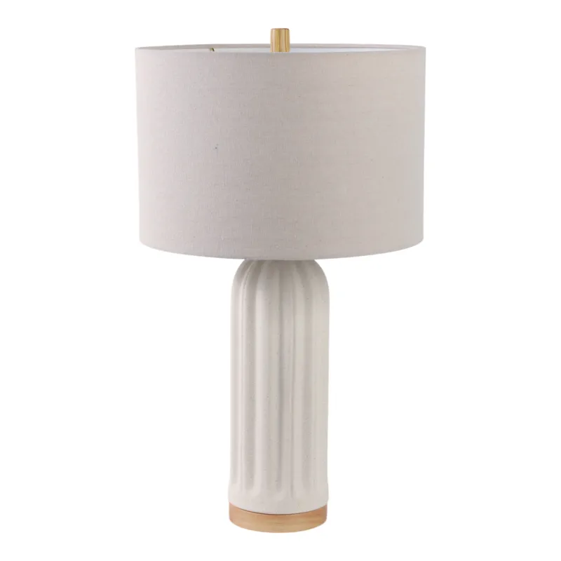 27\" Ceramic Table Lamp, Ivory