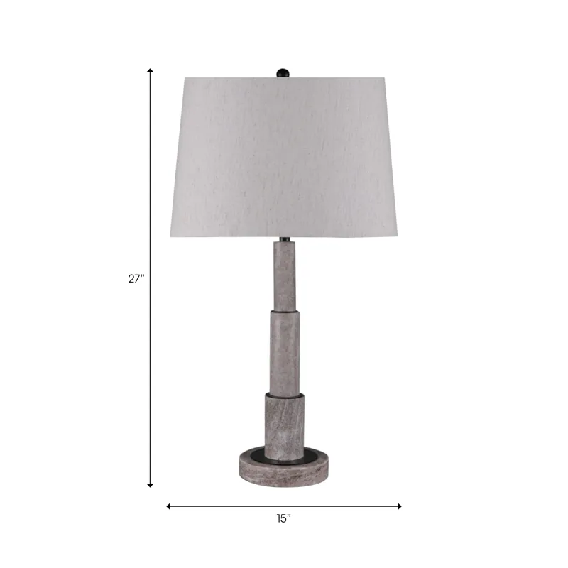 27" Marble Table Lamp Kd