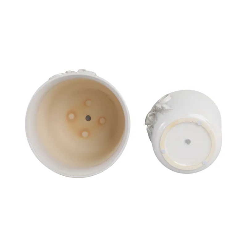 S/2 9/11\" Pretty Bow Planters, White