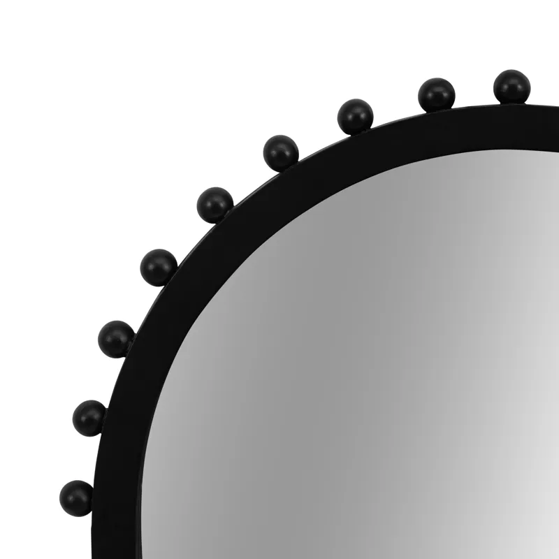 Ec Wood, 24x39 Beaded Arch Mirror, Black