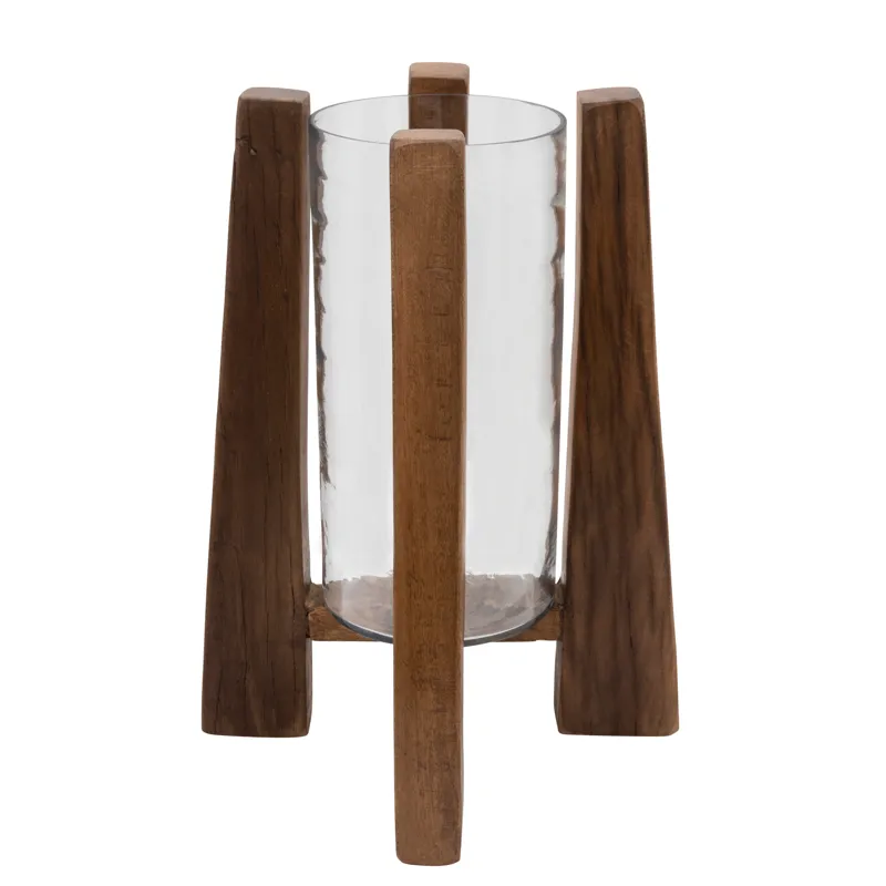 16" Hurricane On Wooden Stand, Brown