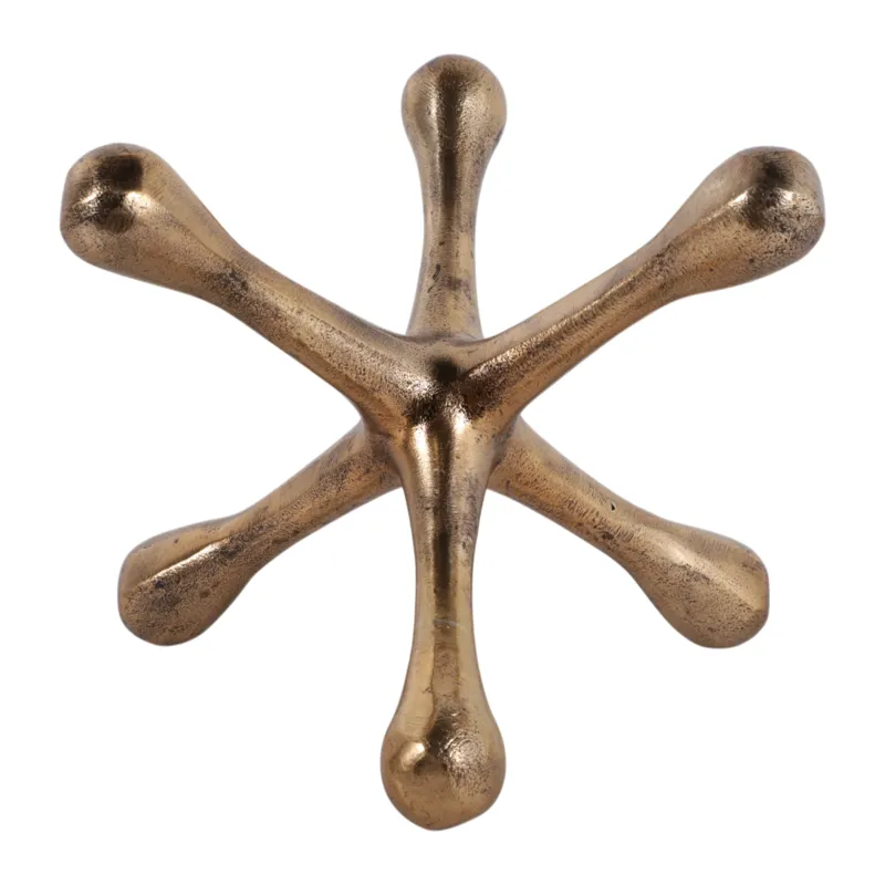 9x9\" Metal Jack Object, Antique Brass