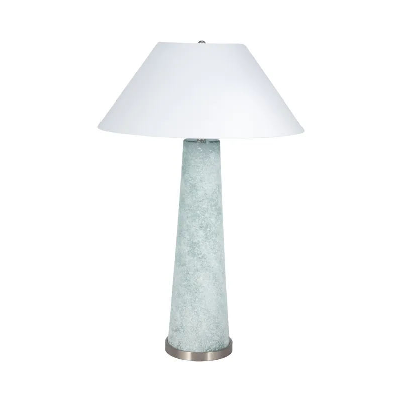 38\" Frosted Glass Table Lamp, Blue