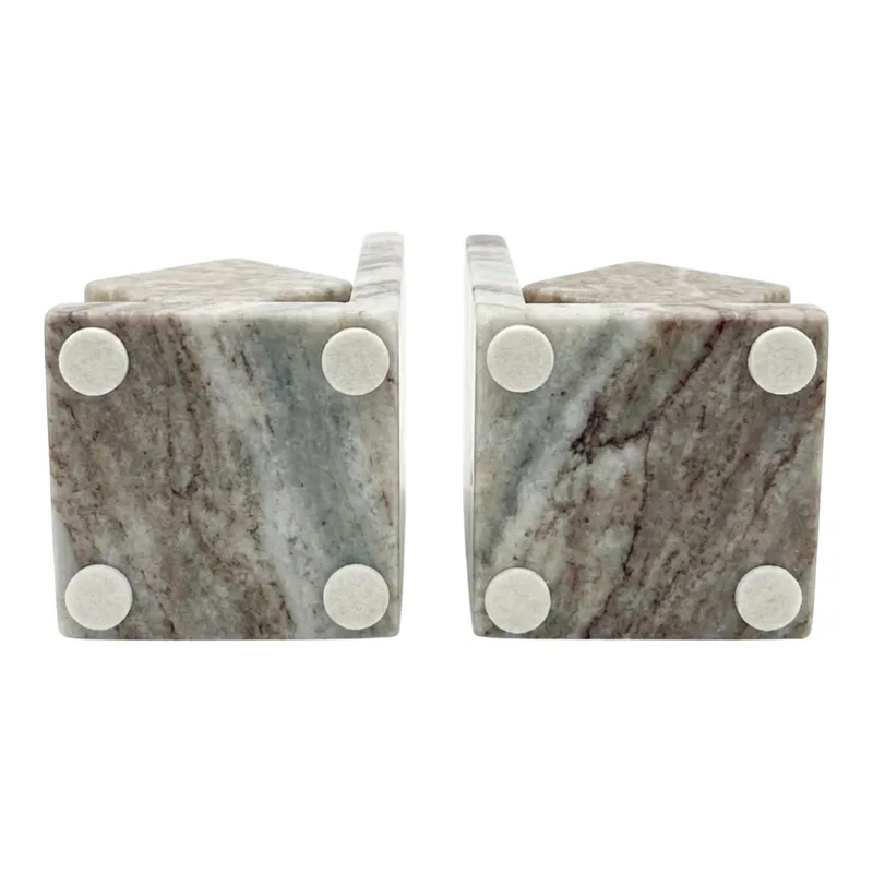 S/2 6\" Cube Bookend Pair, Toronto Marble