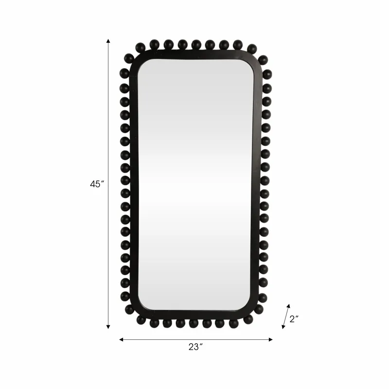 Ec 23x45\" Knobby Rectangular Mirror, Black