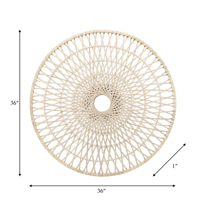 Ec Wicker, 36", Round Wall Accent, Natural