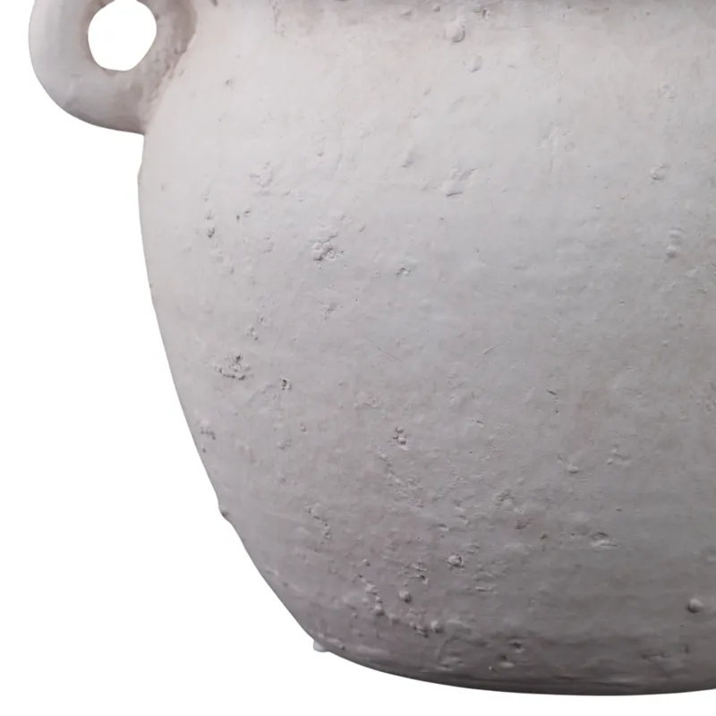 10\" Textured Stoneware Jug Planter, White