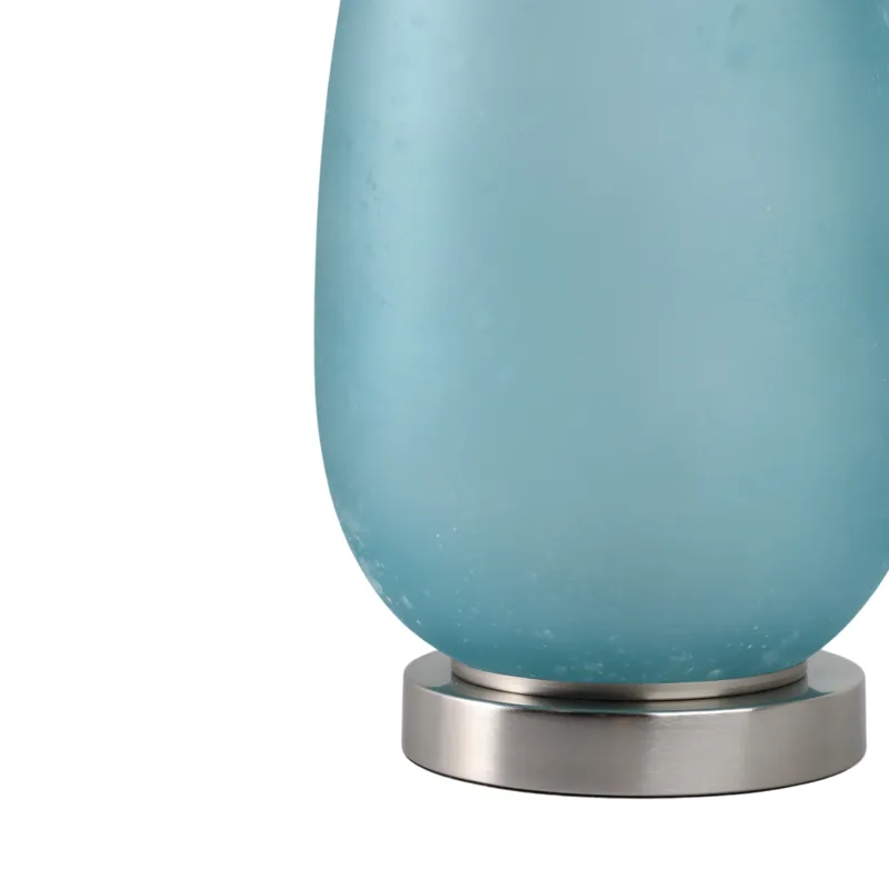 29x17\" Frosted Glass Table Lamp, Blue