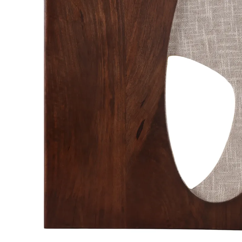 36x26\" Wood&fabric Mix-media Modern Wall Art,brwn