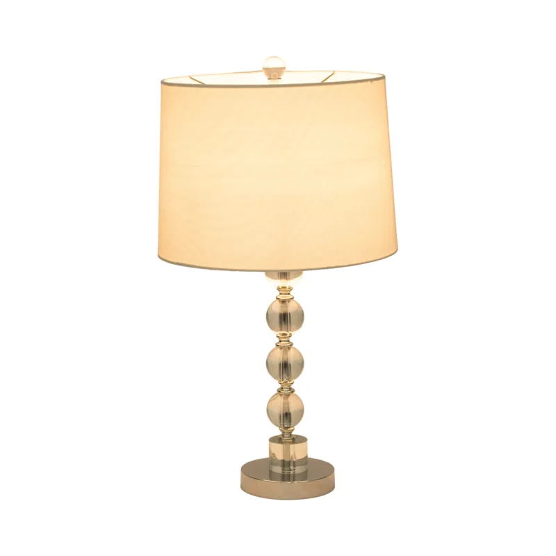 S/2 22\" Crystal Table Lamp, Silver