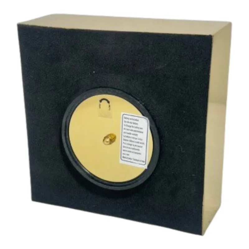6x6" Metal Gold Table Clock