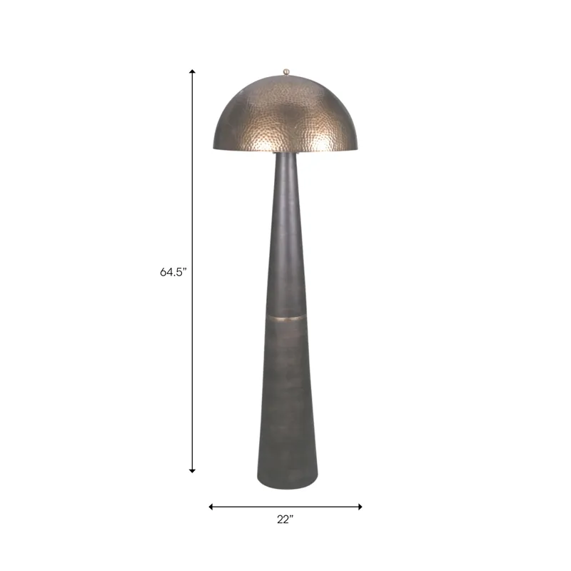 64" Wood And Iron Floor Lamp