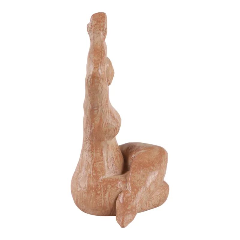 Ec Resin 11" Namaste Female Yoga Figurine, Brown