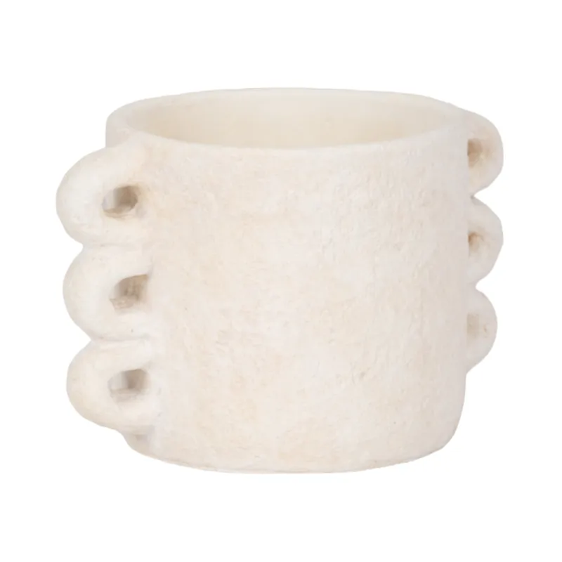 10\" Arch Handle Planter, White