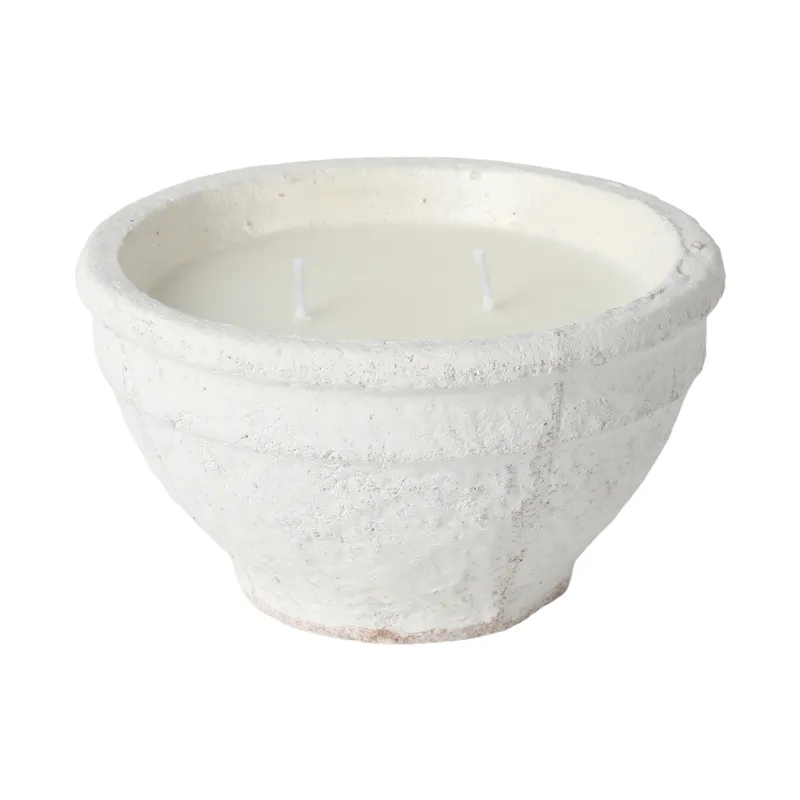 6\" 14 Oz Sea Salt & Lemon Bowl Candle, White