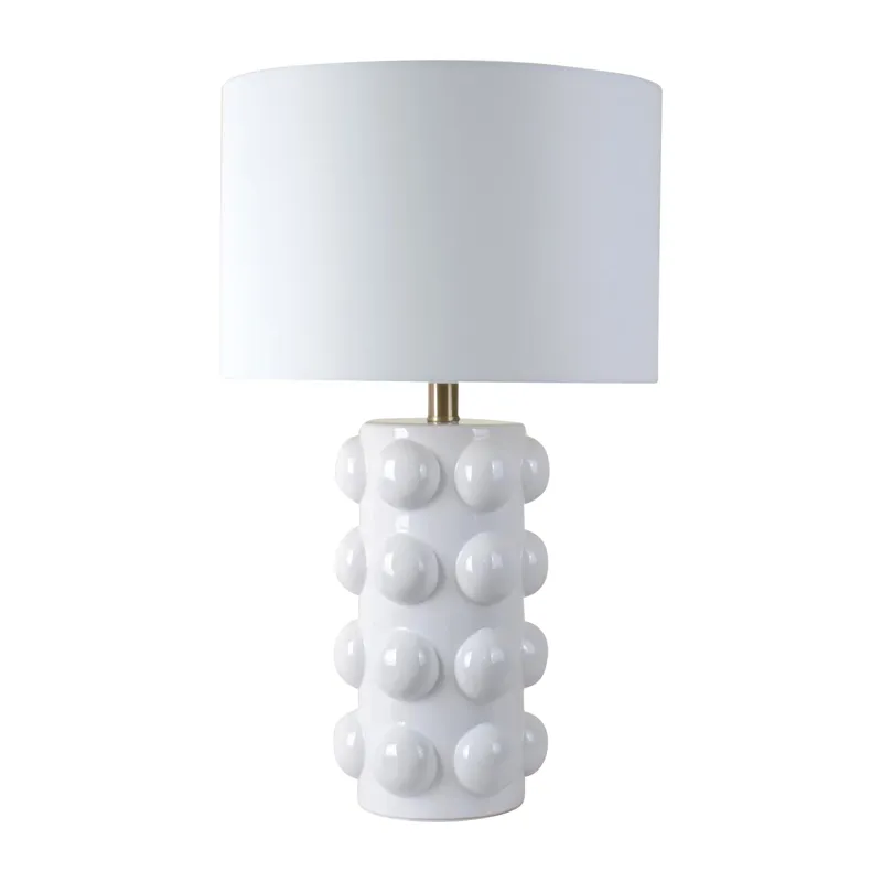 Ceramic 22\" Bubble Table Lamp, White