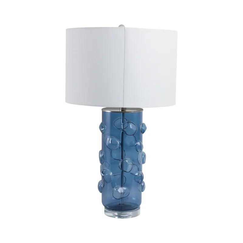 29x17\" Glass Bubbles Table Lamp, Blue