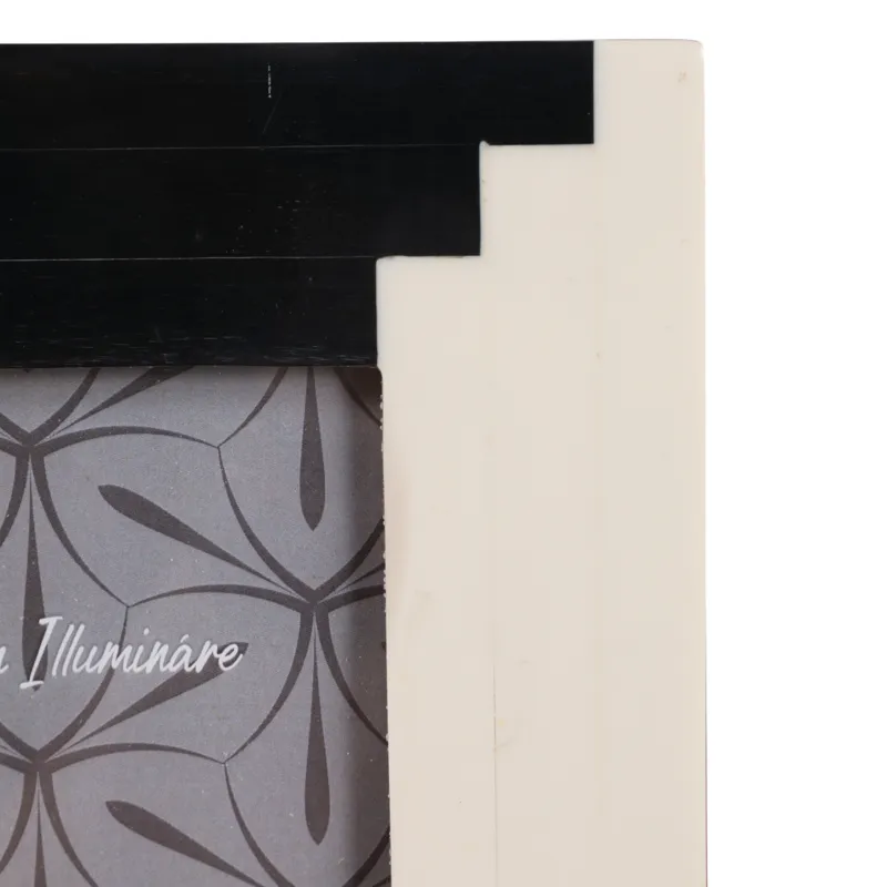 4x6" Art Deco Resin Photo Frame, Black/ivory