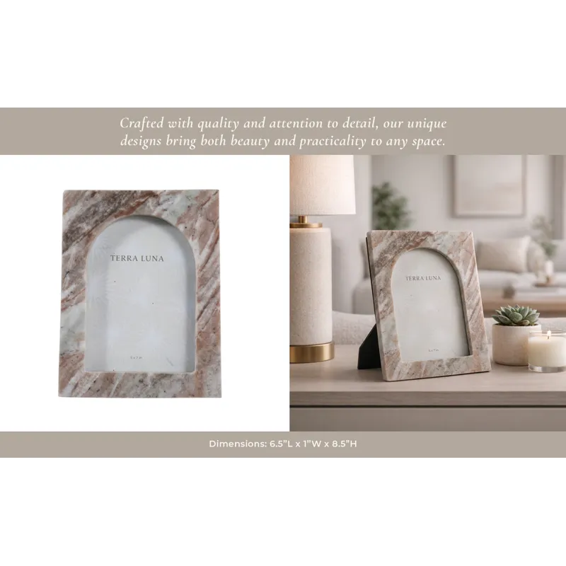 5x7" Arch Opening Marble Photo Frame, Multi