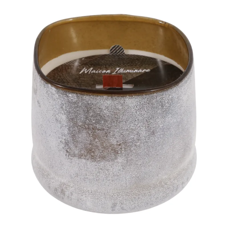 4\" 12 Oz Sensual Amber Frosted Glass Candle, Multi
