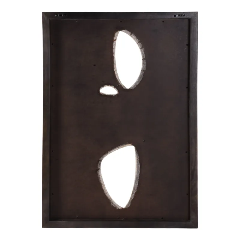 36x26\" Wood&fabric Mix-media Modern Wall Art,brwn