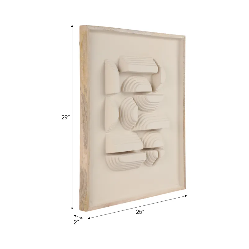 29x25\" Geometric Ecomix Wall Art, Ivory