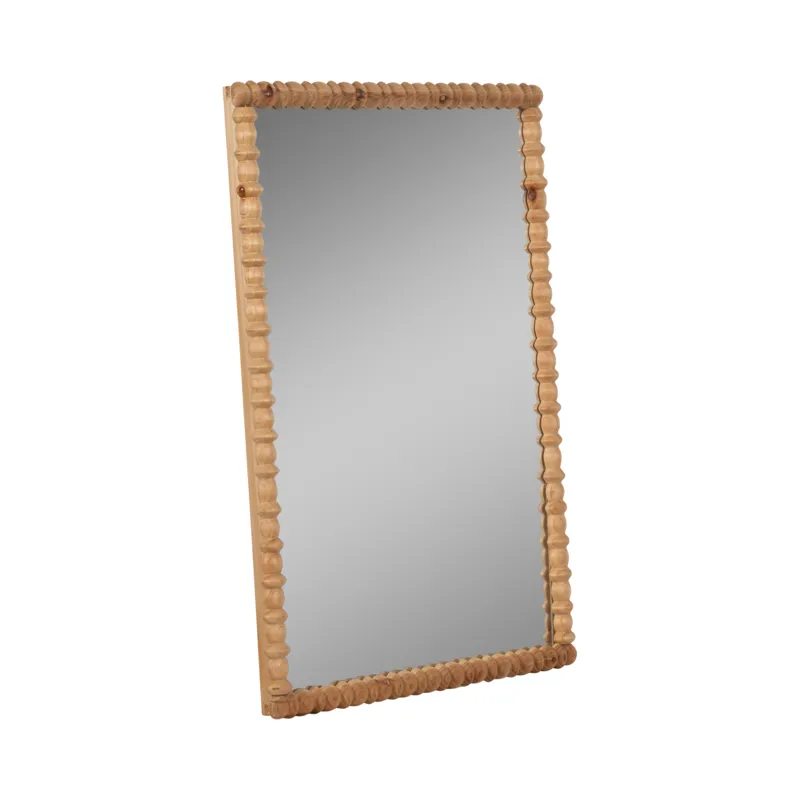 Ec 30x44 Carved Wood Mirror, Natural