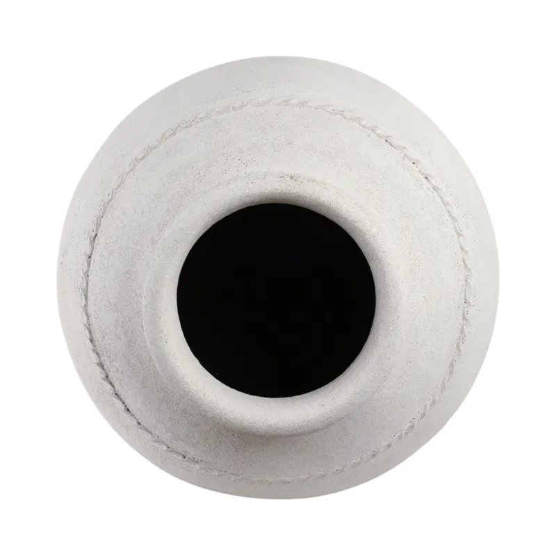 30\" Terracotta Floor Vase, Ivory