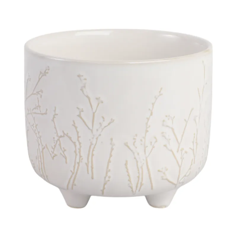 6\" Blooming Branches Planter, Ivory