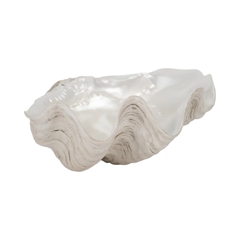 9\" Pearlized Shell Bowl, Ivory