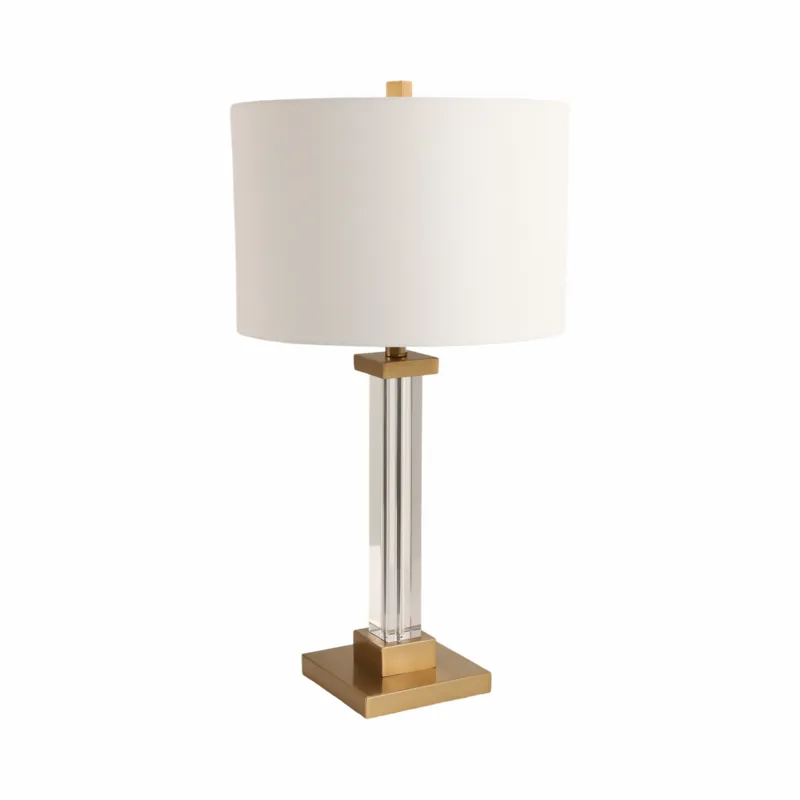 28x15\" Traditional Crystal Lamp, Clear