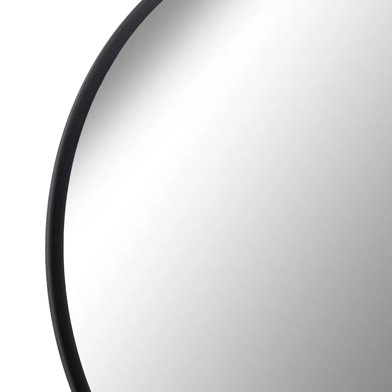 Metal 36" Round Mirror, Black