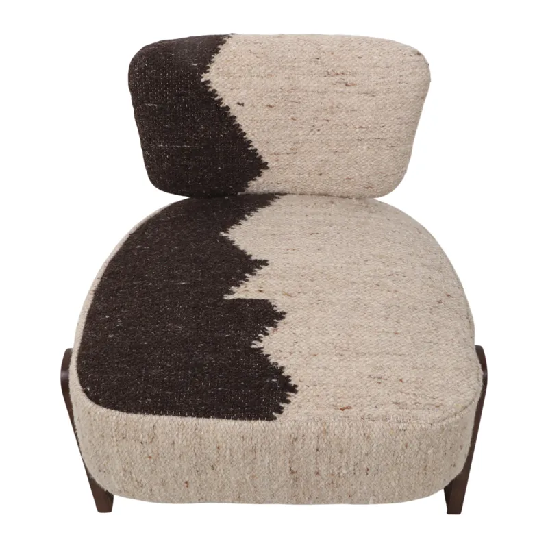 27x26" Textured Accent Chair, Brown/ivory