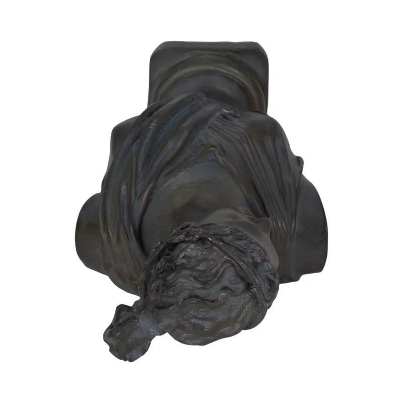Ec 12" Grecian Bust Distressed Resin, Bronze
