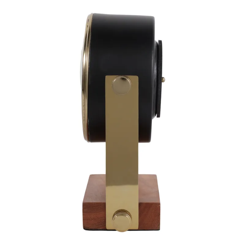 9x7\" Round Clock On Wood Base, Multi