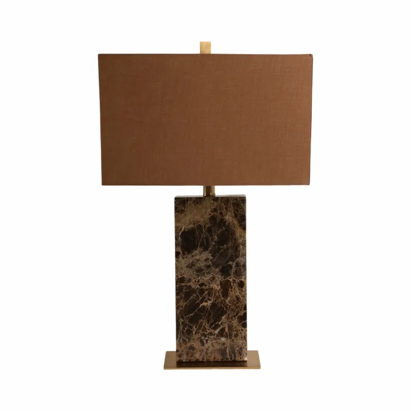 26x16\" Rectangle Marble Lamp, Light Brown