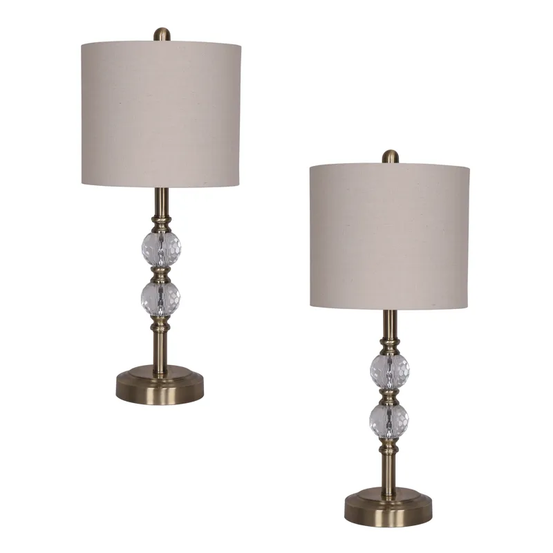 S/2, Crystal 26\" Table Lamps, Gold