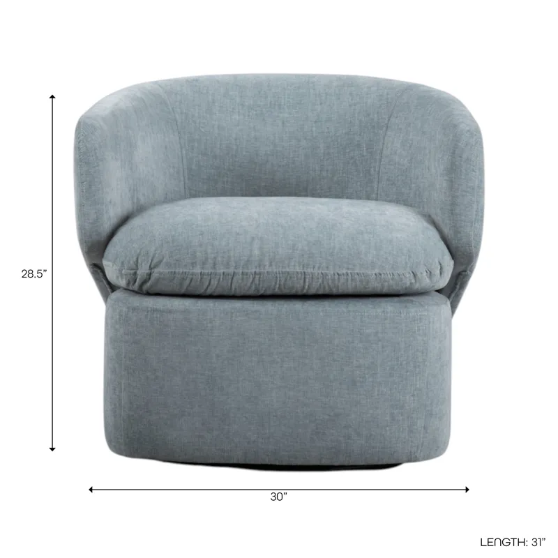 31x30" Modern Swivel Accent Chair, Light Blue