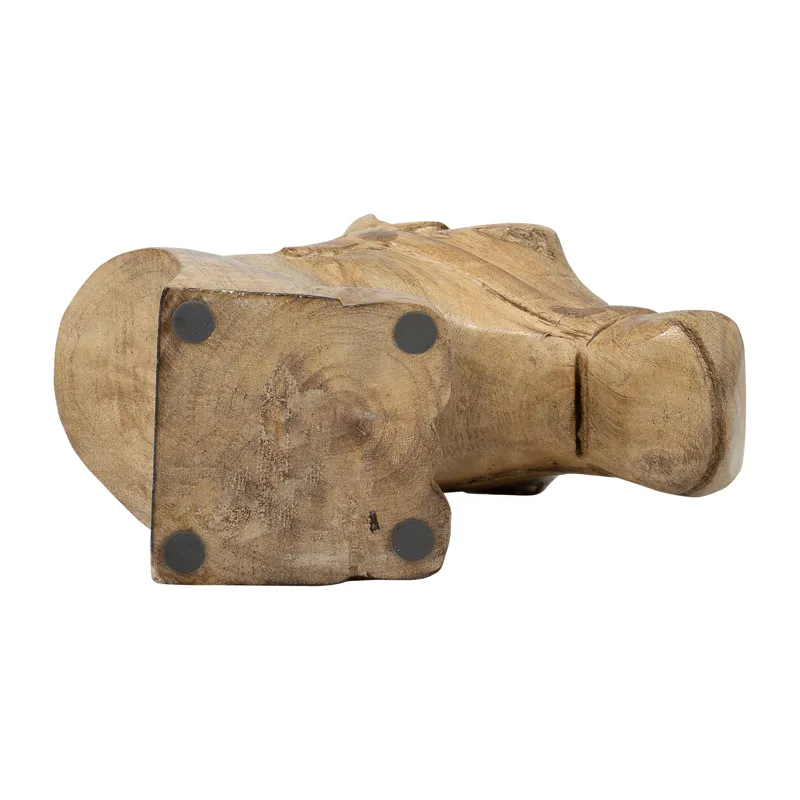 Wood, 10"h Horse Head Deco, Brown