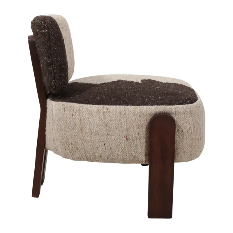 27x26" Textured Accent Chair, Brown/ivory