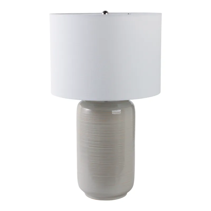 26\" Ceramic Table Lamp, Beige