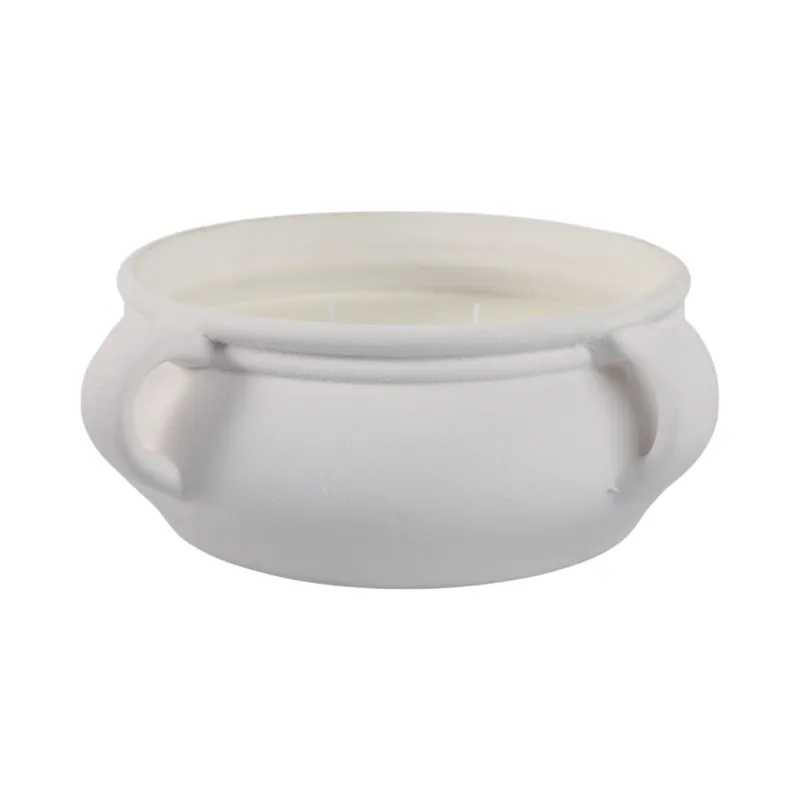 12\" 53 Oz Sea Salt & Bergamot Bowl Candle, White