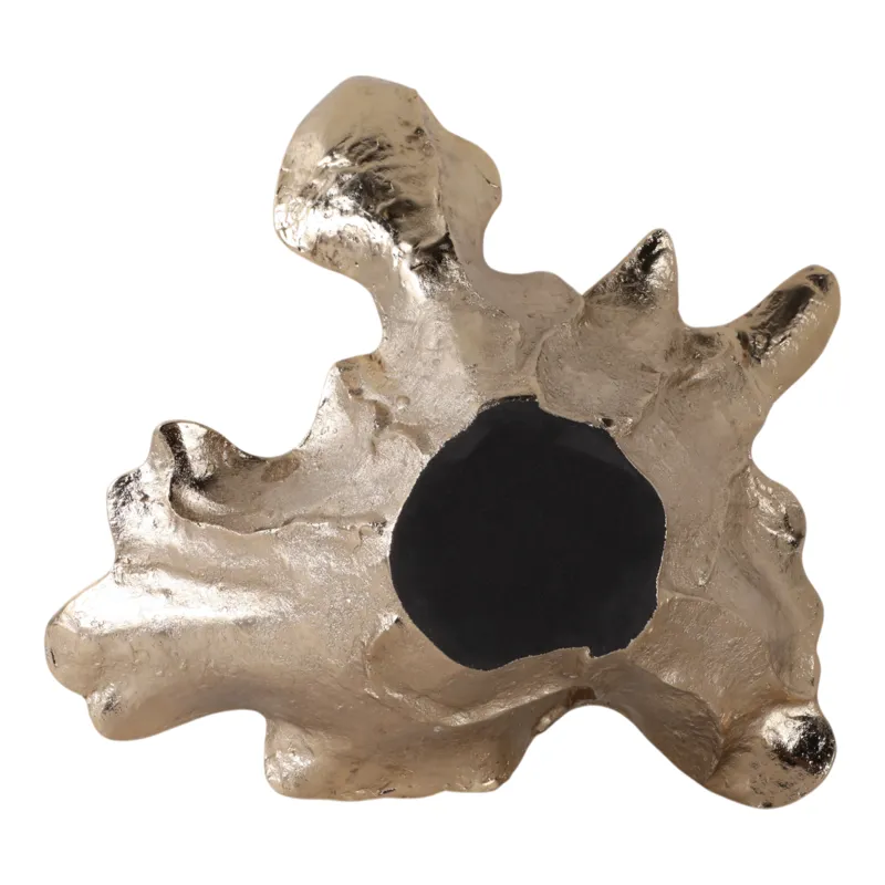 21x20\" Free-form Metal Bowl, Tan Multi