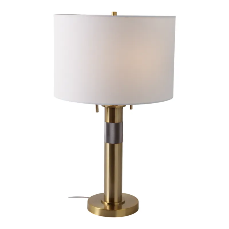 27x15\" Metal Lamp With 2 Pulls, Gold