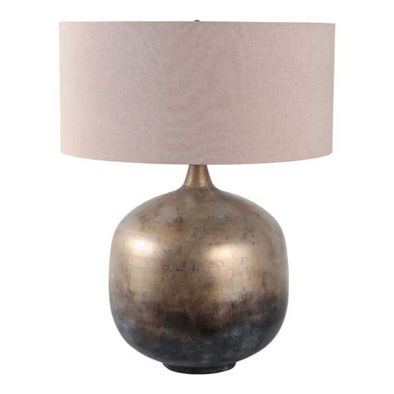 28x22\" Metal Base Table Lamp, Brown Multi